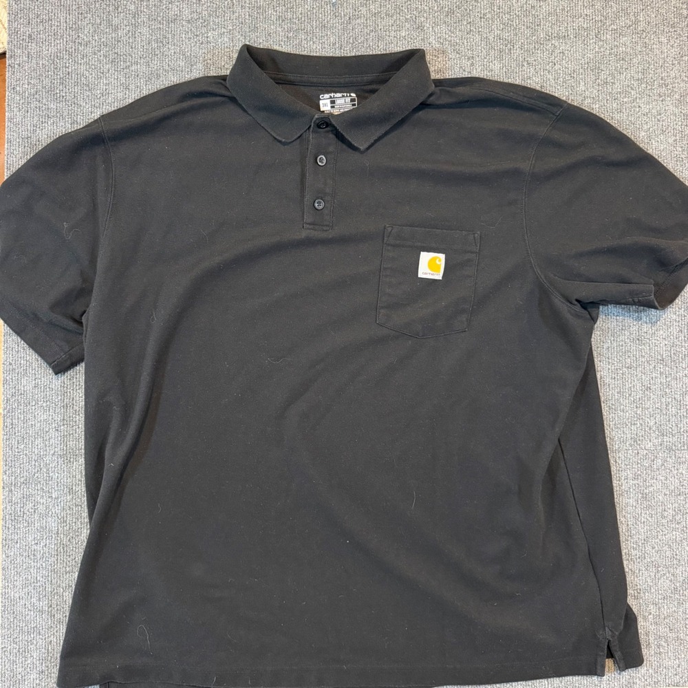 Carhartt Mens Loose Fit Short Sleeve Pocket Polo Shirt Black 3XL K570